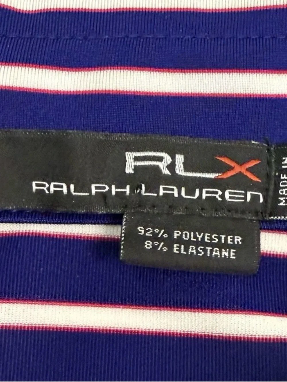 Men’s Ralph Lauren RLX Blue Striped Performance Golf Polo “Floridian” Logo